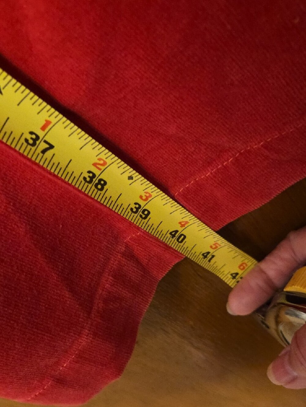 Express Slim Flared Leg Corduroy Jeans in Red - Picture 10 of 12